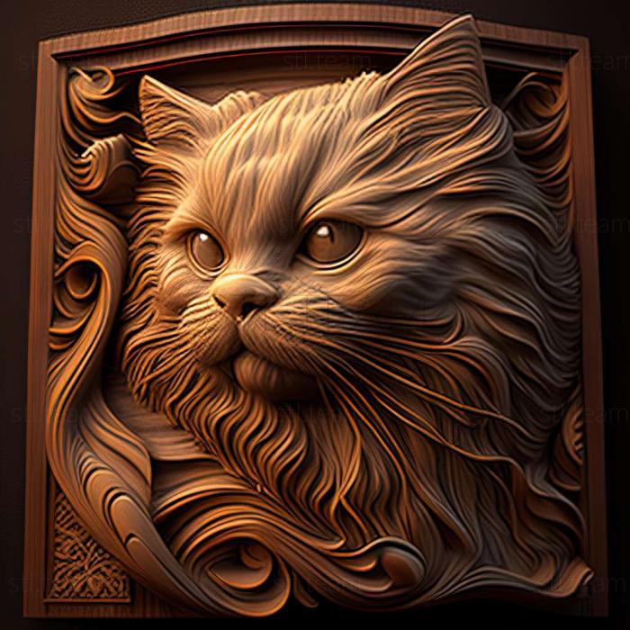 3D model Isle of Man Longhair cat (STL)